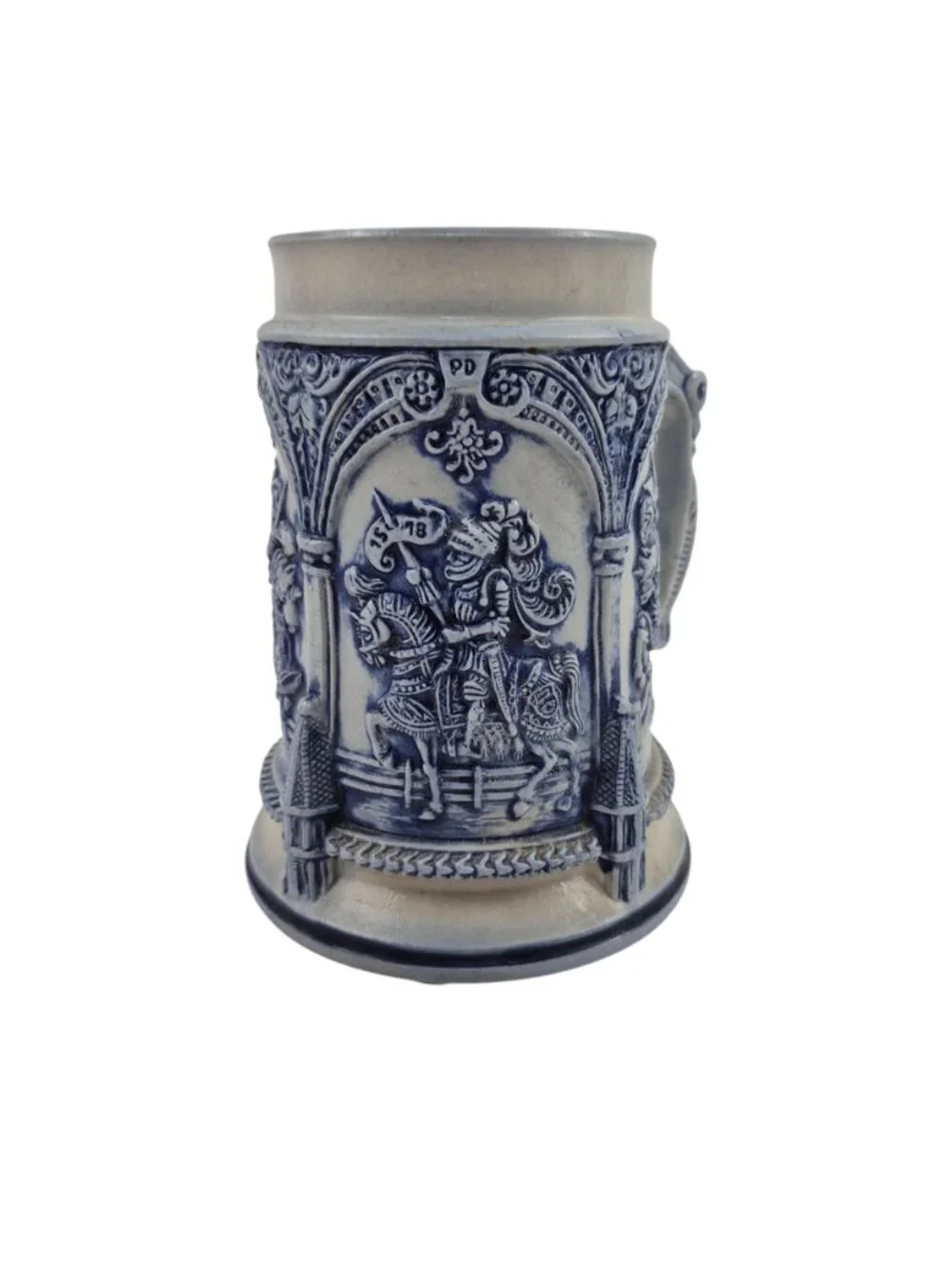 Thewalt Beer Stain Limited Edition Germany Blue Gray Salt Glazed Raised Relief